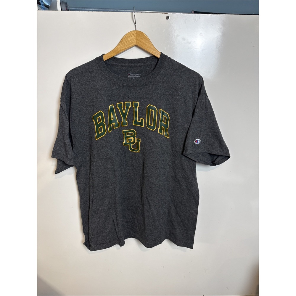 Baylor Bears Champion Graphic T Shirt Gray Green Yellow Men's XL